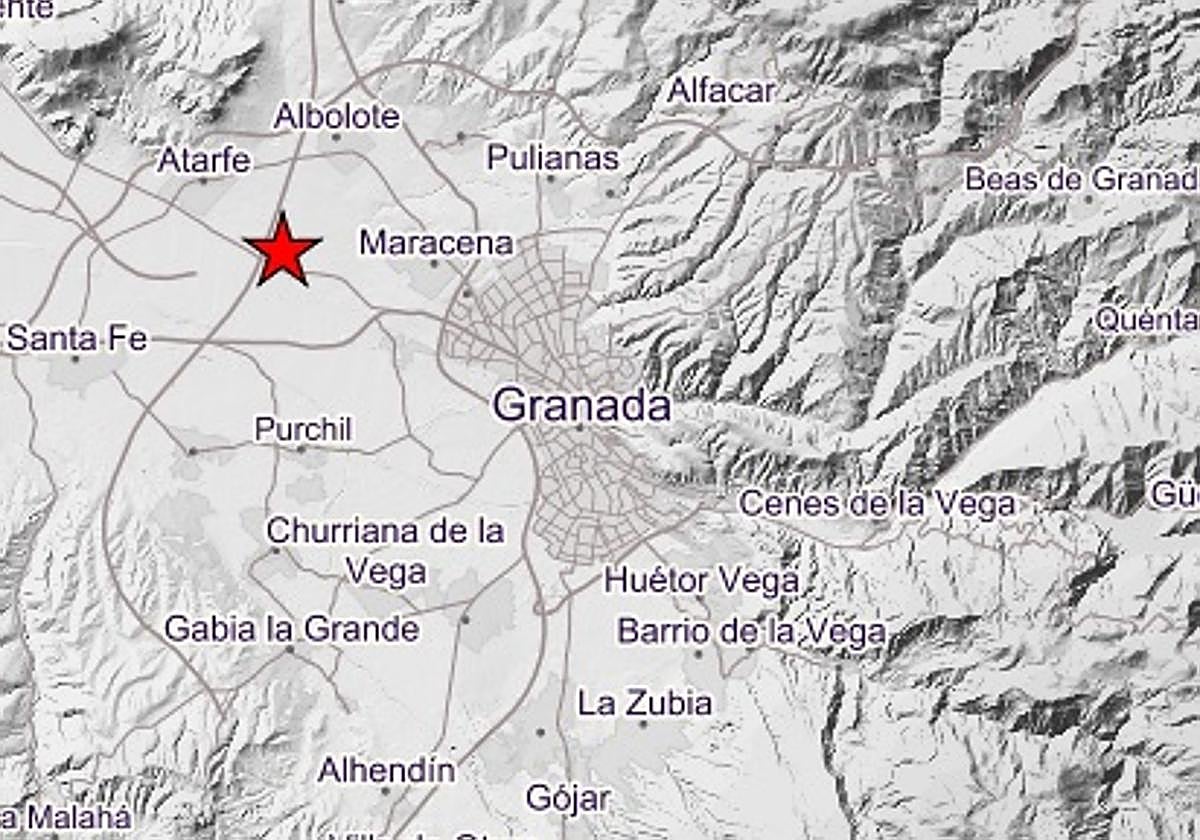 Epicentro del terremoto según el IGN.