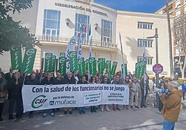 Concentración de CSIF en defensa de Muface ante la Subdelegación del Gobierno en febrero de 2025.