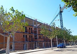 Viviendas en construcción en la urbanización de El Toyo.