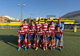 El once inicial del Recreativo en el Miguel Moranto.