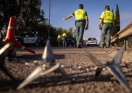 Un control de tráfico de la Guardia Civil de Granada.
