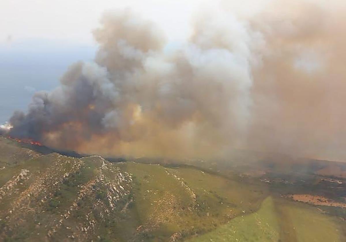 Evacuan un camping en Tarifa debido a un incendio forestal.