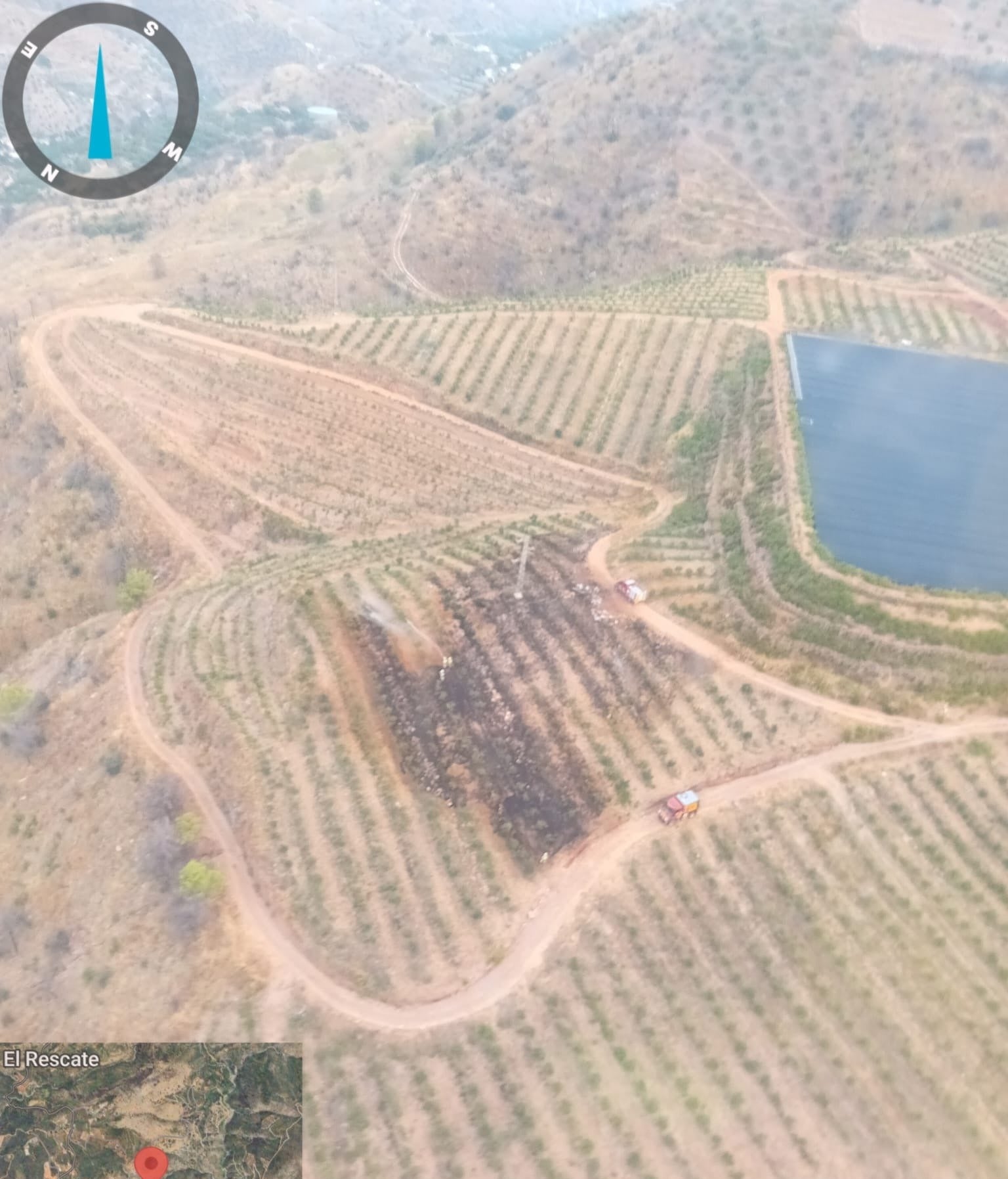 Incendio declarado este martes en Almuñécar.