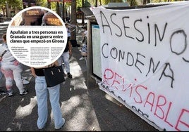 Protesta de varios familiares de las víctimas. A la izquierda, noticia sobre la segunda agresión publicada en enero.