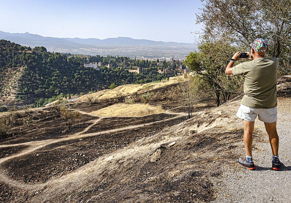 La zona de San Miguel en la que se produjo el fuego este fin de semana.