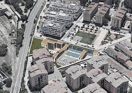 Recreación del proyecto de la piscina, que podría ser modificado cuando se inicie la obra.