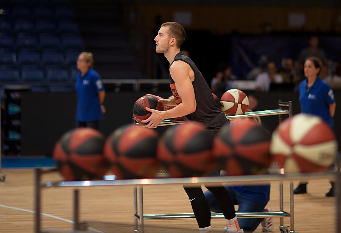 Matt Thomas, durante el concurso de triples de la Supercopa Endesa de 2018.