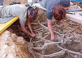 Exhumación de represaliados.