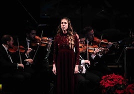 La soprano en uno de sus espectáculos previos a los de esta noche en la Plaza Vieja.