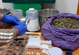 Operación de la Guardia Civil en un laboratorio de marihuana en una imagen de archivo.