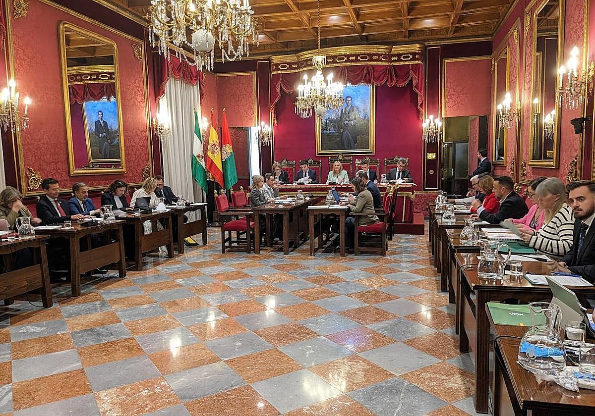 Imagen del pleno del Ayuntamiento de Granada.