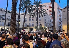 La Virgen del Mar a su llegada a la Catedral de la Encarnación.