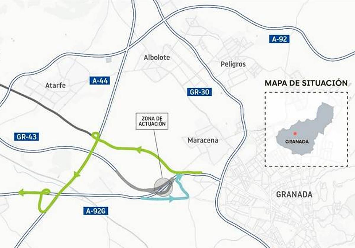 Cortes en la A92 por obras en la autovía.