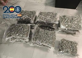 Marihuana encontrada en el vehículo interceptado.