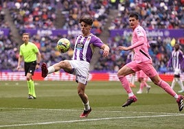 Álvaro Aguado, en un partido con el Valladolid.