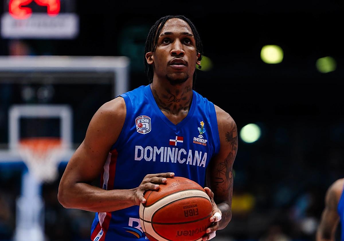 Jassel Pérez, durante un partido con la selección de República Dominicana