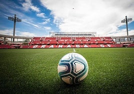 El estadio de Los Cármenes, a pie de césped.
