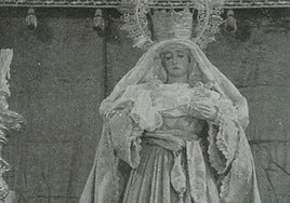 Triduo Cuaresmal de 1950, ocasión única que se sepa en la que las Maravillas portó también el manto a juego de este terno