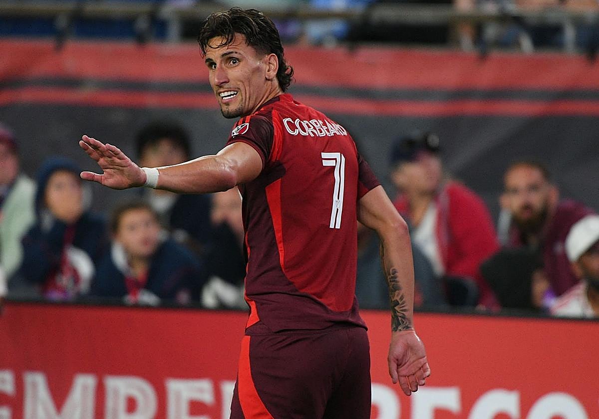 Corbeanu, en el partido disputado ante el New England.