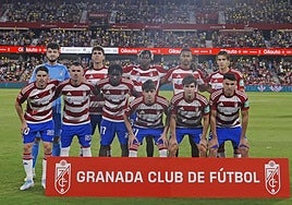 El once inicial del Granada contra el Leganés.