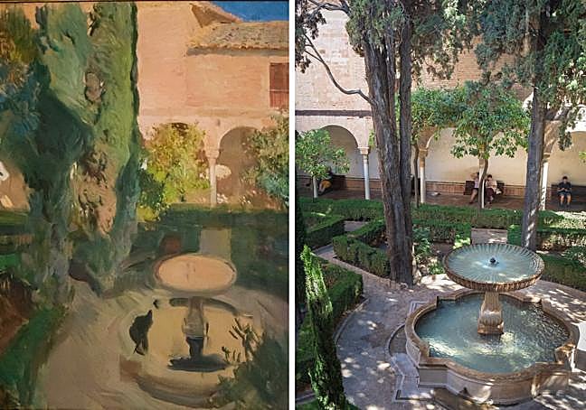 Cuadro de Sorolla y foto con el mismo tiro de cámara.