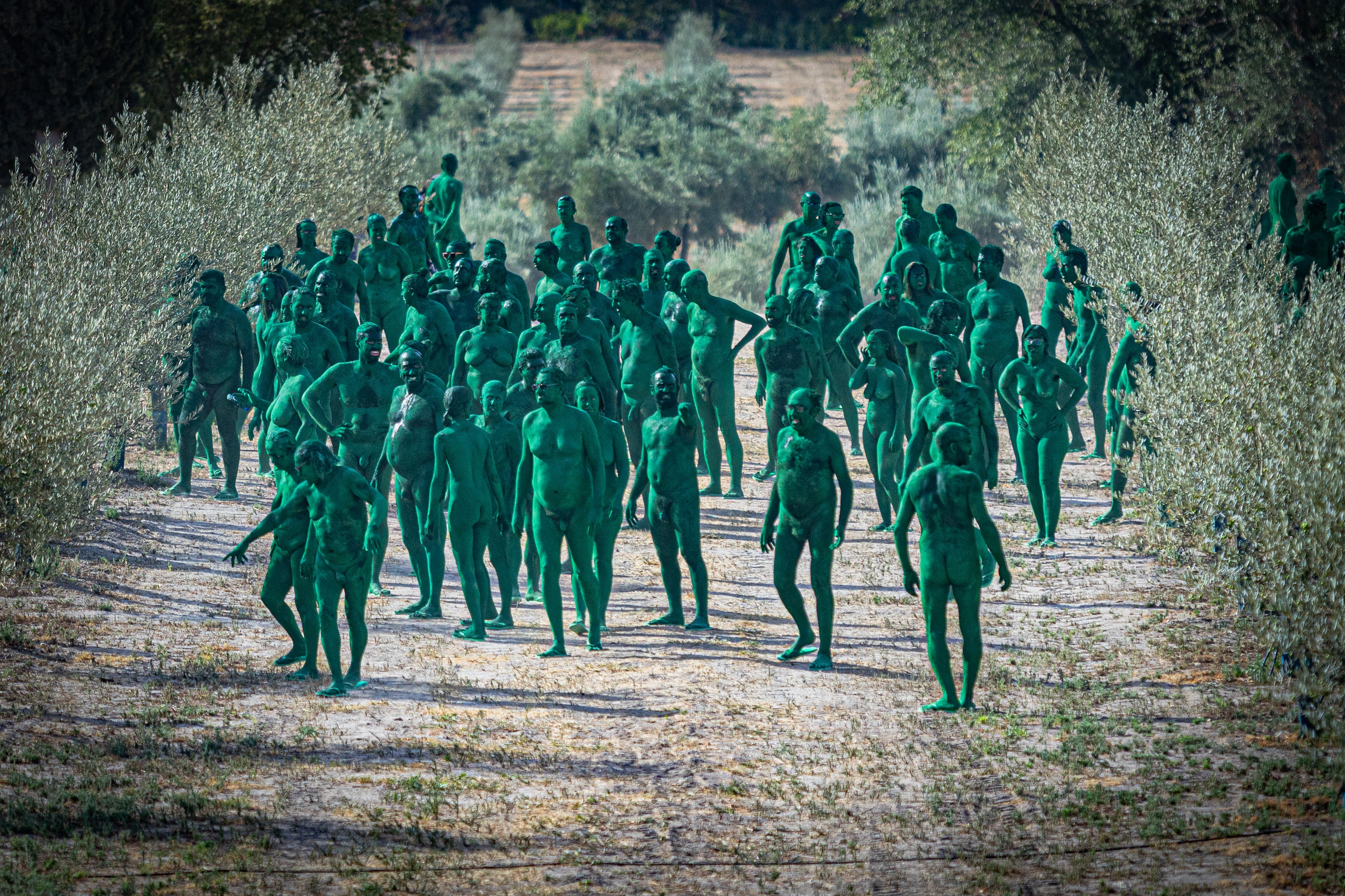 Las imágenes de los desnudos verdes en Granada