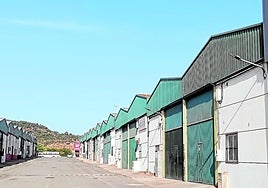Calle de un polígono industrial en la localidad sevillana de El Pedroso.