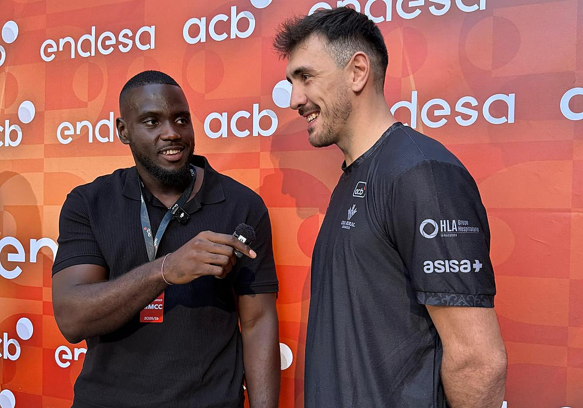El rojinegro Iván Aurrecoechea, durante la presentación de la Liga Endesa 25/26 en Madrid.