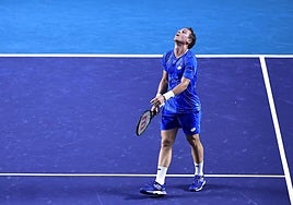 Roberto Carballés, en un momento de desesperación.