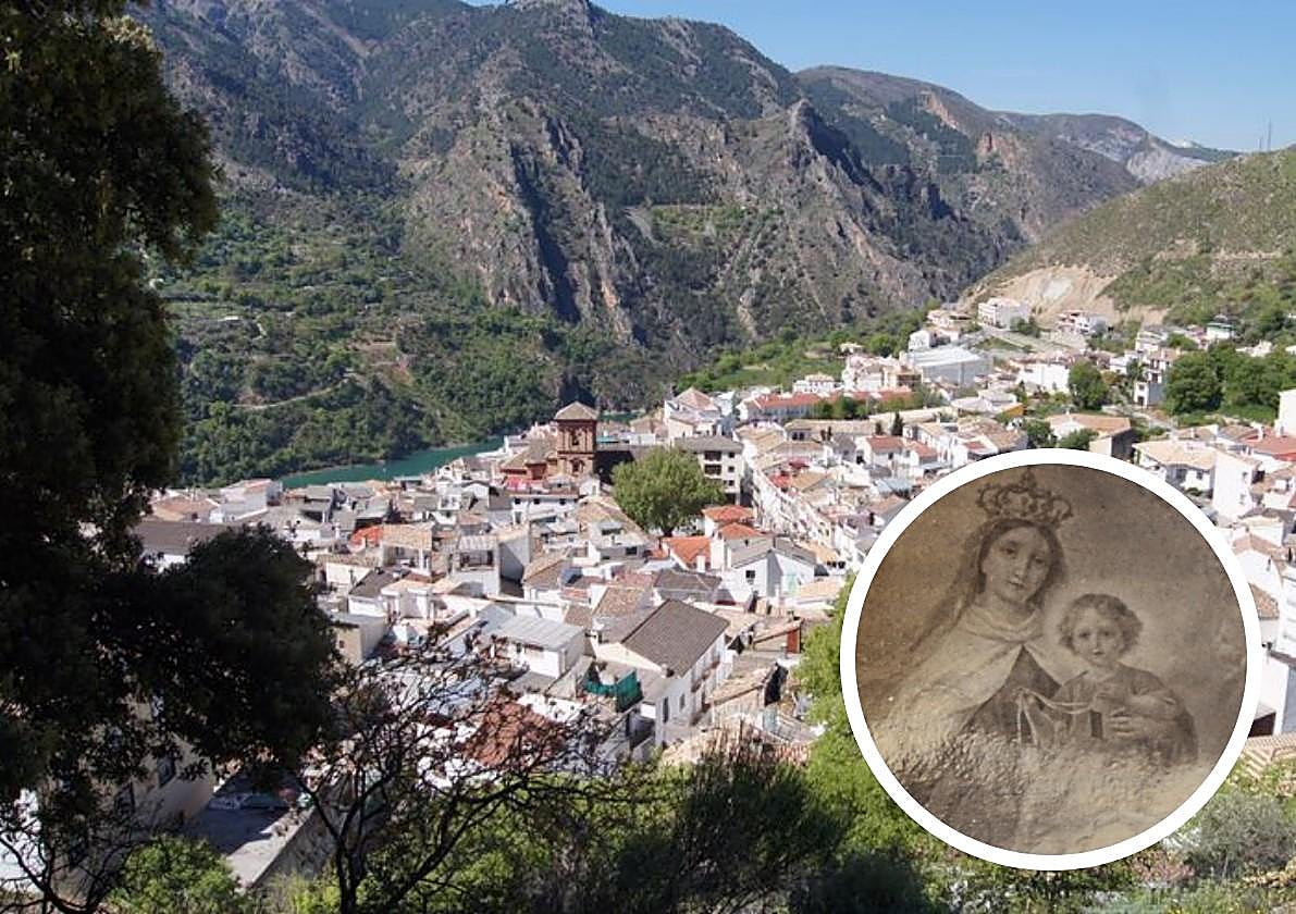 Localidad de Güéjar Sierra. En detalle: la Virgen del Carmen.