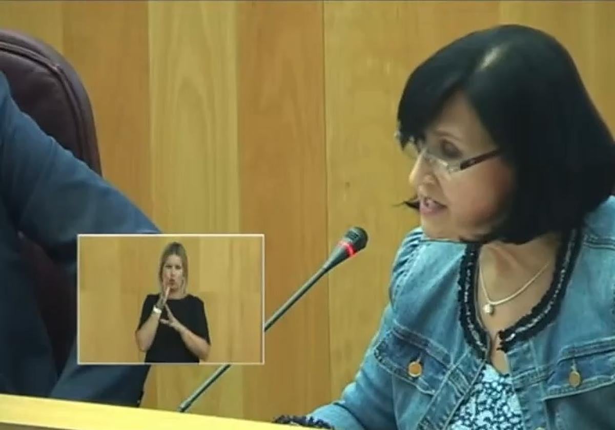 Intervención de la diputada socialista Paqui Santaella en el pleno de Diputación