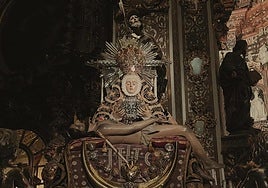 La Virgen de las Angustias ya está en el crucero de la Basílica.