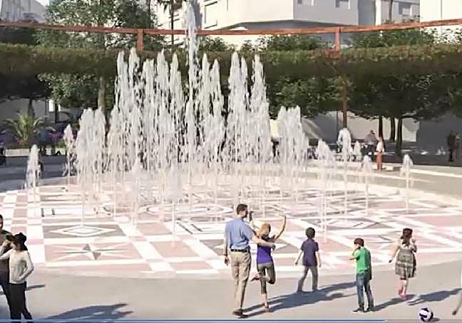 Fuente en la futura Plaza.