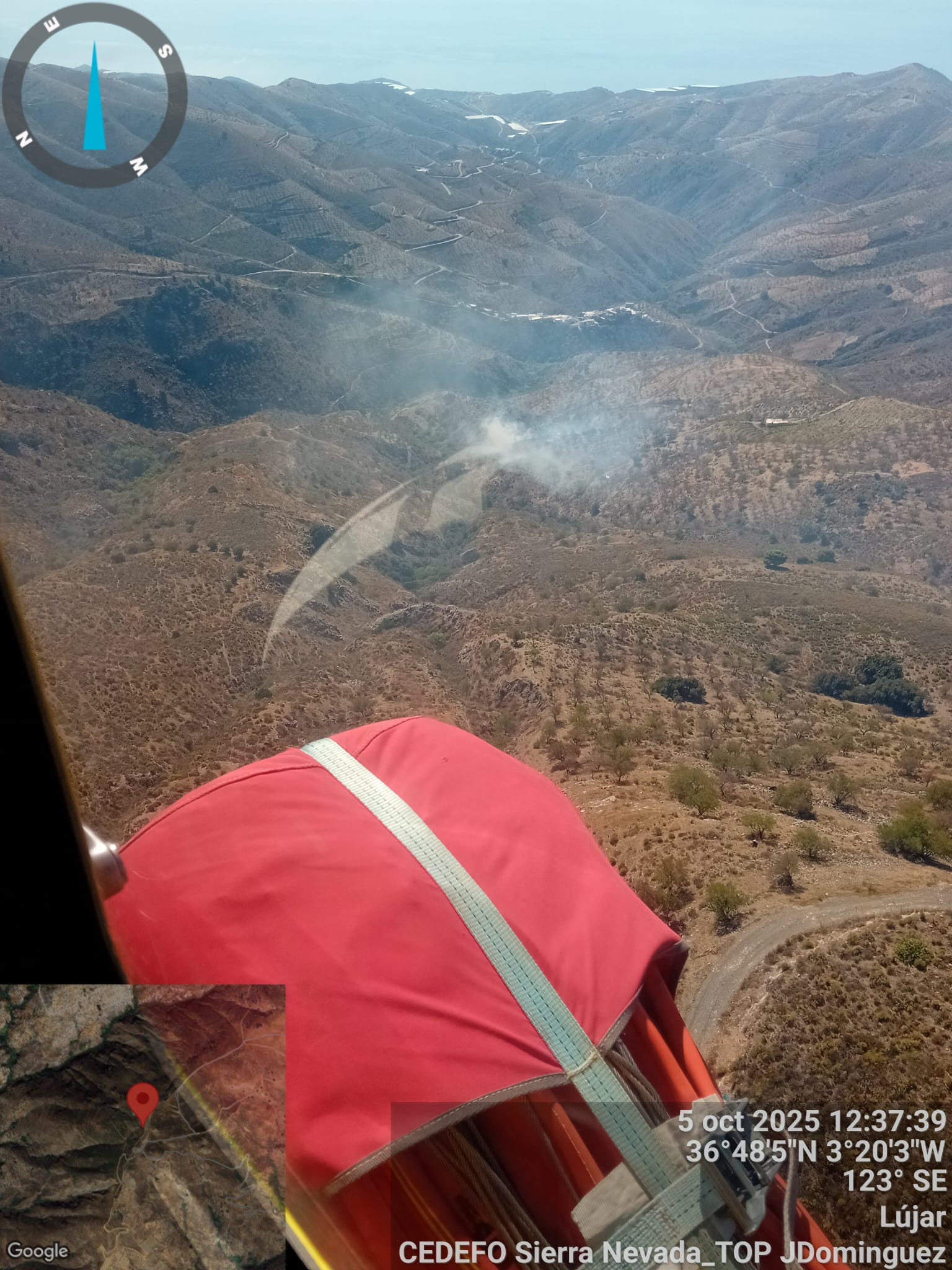 Un incendio en Rubite moviliza al Infoca por tierra y aire.