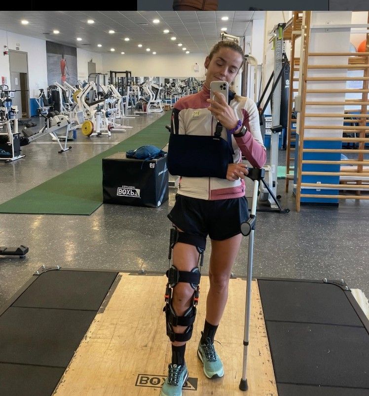 Ana Alonso se fotografía ya en el gimnasio del CAR de Sierra Nevada.