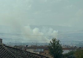 Columna de humo ocasionada por el incendio