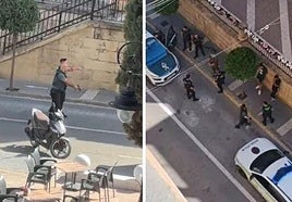 Pelea entre varias personas este miércoles en el centro de Loja.