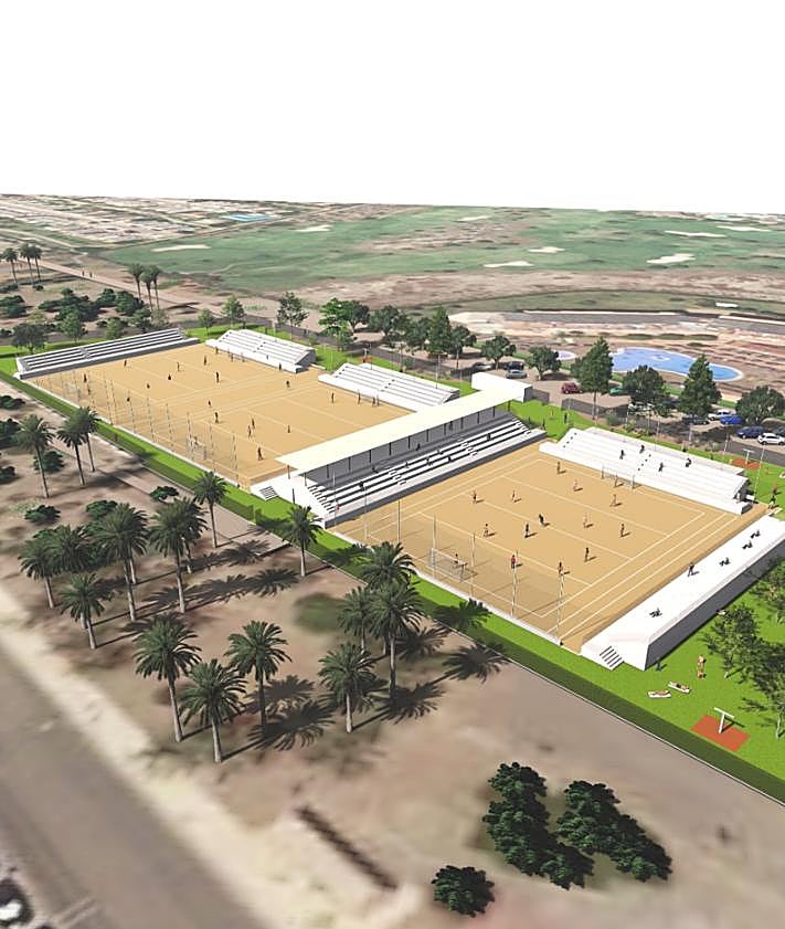 Imagen secundaria 2 - Así será el Arena Center: el centro de deportes de playa que se alzará junto al Palacio de Congresos de El Toyo