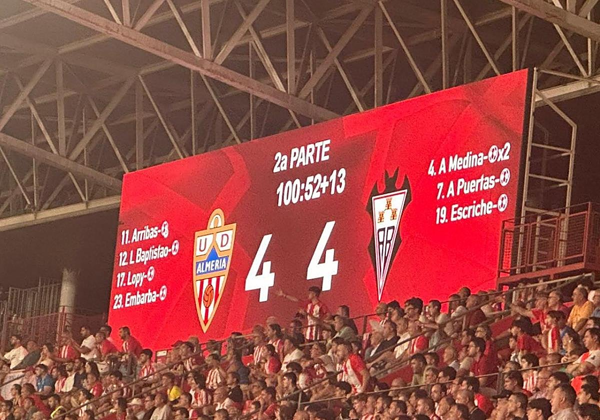 El Almería ha jugado 101 minutos más de tiempo por los descuentos, ante el Albacete, 17.