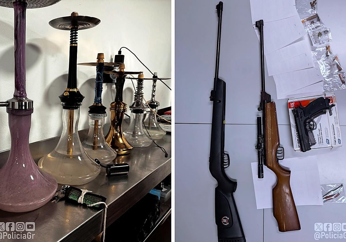 Descubren un local clandestino de Granada destinado al consumo de cachimbas con tres armas dentro