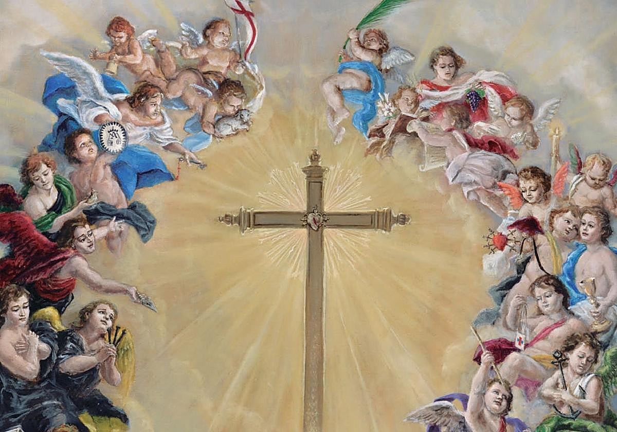 Detalle del cartel presentado en la iglesia de Santiago