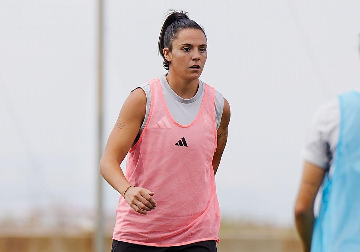 Alba Pérez, durante un entrenamiento esta semana.
