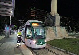 El tranvía, en pruebas en el mes de mayo.