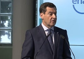 Juanma Moreno en un foro de ABC este martes.