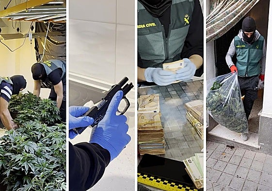 Actuaciones de la Guardia Civil contra la mafia de la marihuana en Granada.