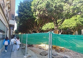 Imagen del Paseo de Almería en obras.