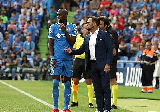 Nyom conversa con Bordalás en una imagen de archivo.