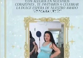 Cartel en el que la familia okupa anuncia una fiesta en el consultorio