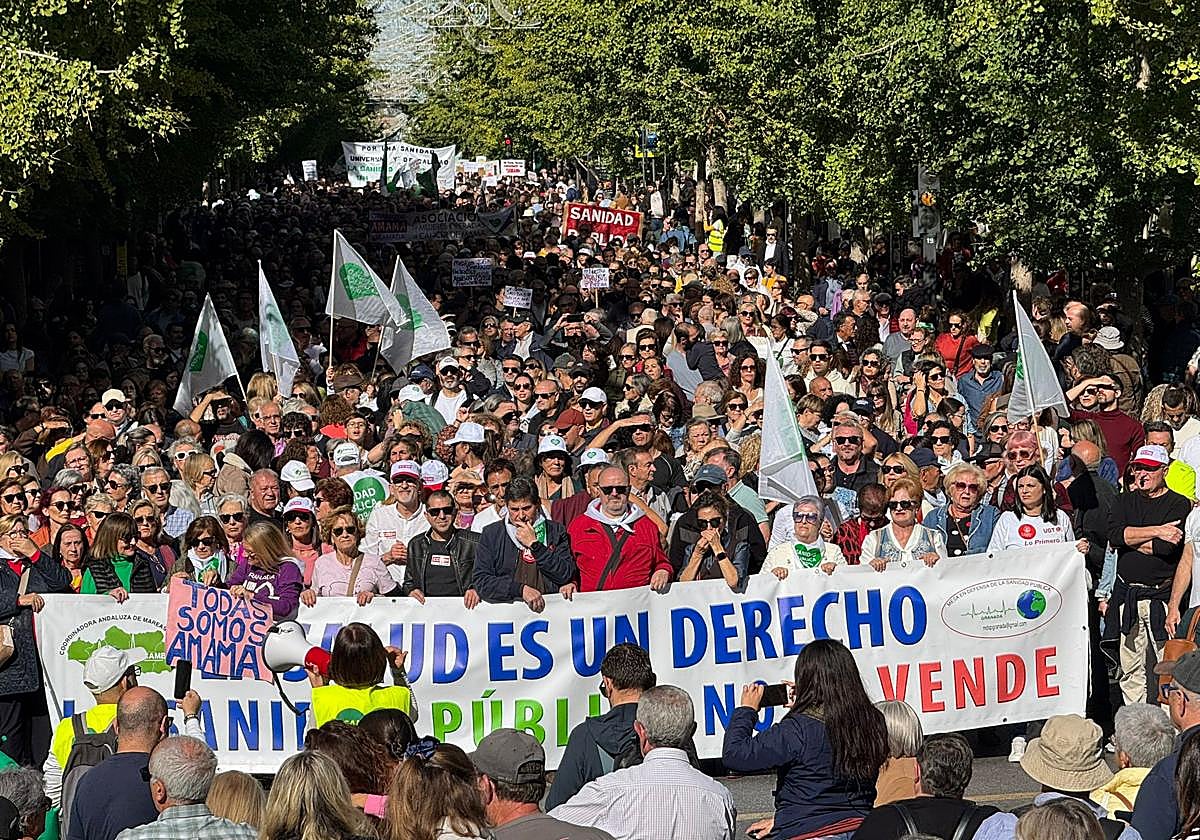 Una protesta recorre el Centro por una «sanidad pública, universal y de calidad» 
