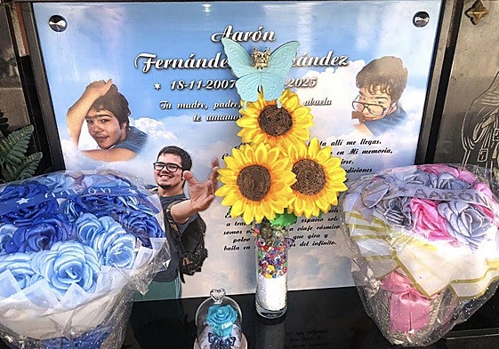 Tumba de la que sustrajeron la corona, colocada justo encima de la mariposa.